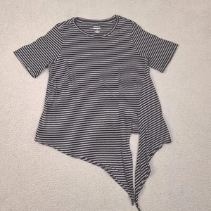 Banana Republic Damen Medium Designer Tee Tie Front schwarz grau gestreift T-Shirt - Bild 1 von 9