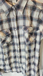 PINKY PEARL BUTTON DOWN LONG SLEEVE PLAID SHIRT Young Misses SZ YL - Picture 1 of 13