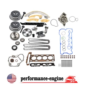 Engine Timing Chain Kit Head Gasket Bolts Set Water Pump For GM Ecotec 2.2L 2.4L - Picture 1 of 7