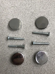 MIRROR FIXING SCREWS & CHROME CAPS FITTINGS - PACK OF 4 - Picture 1 of 1