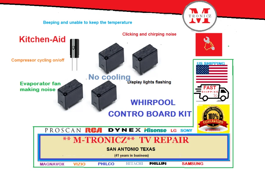 KIT FOR WHIRLPOOL KitchenAid  CONTROL BOARD  2307028H   W10121049  KSCS25INSS0 - Image 1 of 1