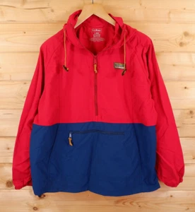 Men's L.L. Bean Lightweight Outdoor Hiking Overhead Cagoule Anorak Jacket L Red - Picture 1 of 6