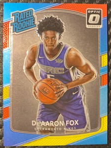 2017-18 Donruss Optic #196 De’Aaron Fox Red and Yellow Rated Rookie Kings
