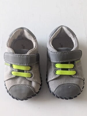 Zapatillas de deporte para niños 6-12. Cuero/lona artesanal suave saludable gris.Jake. 0701 Foto 1 de 4