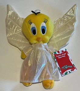 Bolsa de frijoles 10" Piolín Navidad Ángel Pájaro Peluche Warner Bros Looney Tunes Nuevo con etiquetas - Imagen 1 de 2