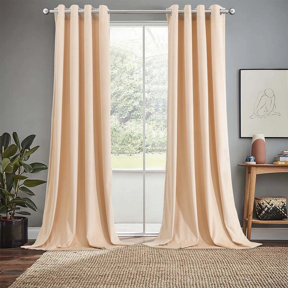 Velvet Top Grommet Curtains Heavyweight Soft Velvet Panels, Set of 2 Pieces - Image 1 of 1