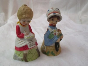 Vintage Jasco & other 2 porcelain Bells Girls - Picture 1 of 6
