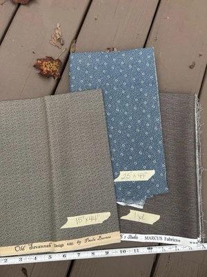 Civil War Reproduction Fabric - Blue & Grey - Lot of 3 - Marcus Fabrics, etc. - Image 1 of 4