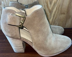 Michael Kors Brown / Beige Leather Upper Ankle Boots Size 9 Superb State EUC 🍀 - Picture 1 of 22
