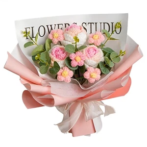 Ramo de rosa tejido a mano acabado ramo de cumpleaños tejido4442 - Imagen 1 de 7