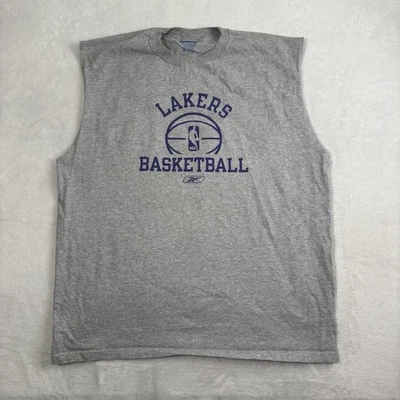 Camiseta de baloncesto Reebok Lakers gris recortada activa de colección sin mangas para hombre XL Foto 1 de 4