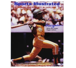 Reggie Jackson Signed Oakland A’s Unframed 16×20 SI Cover MLB Photo w/ Inscr - Picture 1 of 3