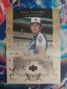 2005 Upper Deck Hall of Fame - Phil Niekro #57 Gold /25 - Picture 1 of 2