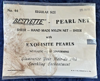 Red de pelo vintage Bestyette con perlas - transparente con exquisitas perlas hechas a mano en formosa Foto 1 de 4