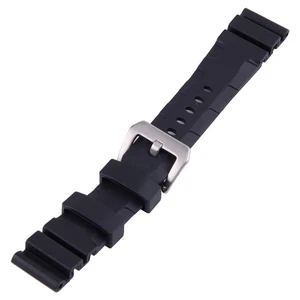 24mm Black Rubber Watch Band Strap fit for Panerais Sub Watch Band Replacement - Picture 1 of 3