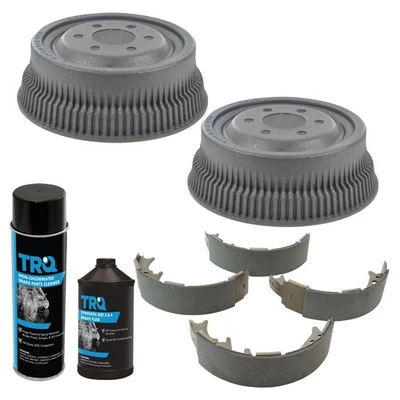 Комплект из пары задних тормозных колодок и 10-дюймового тормозного барабана левая и правая с химикатами - Изображение 1 из 4