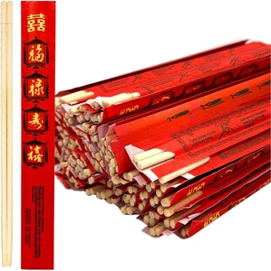 52USA Disposable Bamboo Chopsticks (100 Sets) - 9'' Long, UV Treated, Individual - Picture 1 of 9