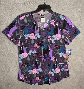 Tooniforms Disney Villains Maleficent Scrub Top - Womens Small - NEW - Picture 1 of 8