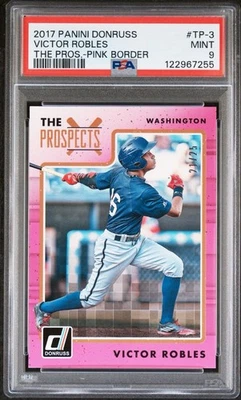 (PSA 9) 2017 Donruss – Victor Robles #TP-3 (The Prospects) [Pink, /25] - Image 1 of 2