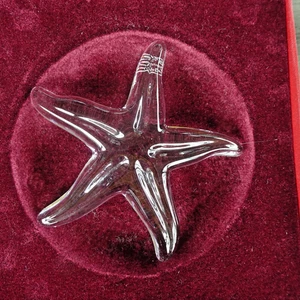 Estatuilla estrella de mar Francia cristal baccarat 5" pisapapeles vida marina sin usar, en caja - Imagen 1 de 9