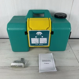 9 Gallonen Tankkapazität grün Kunststoff Wandhalterung Augenspülstation - Bild 1 von 17