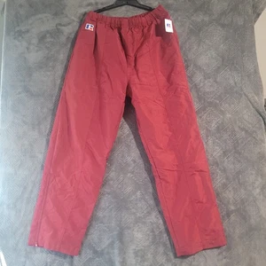 Y2K Russell Athletic Lined Maroon Baggy Track Pants Water Resistant Sz XL NOS - Picture 1 of 18