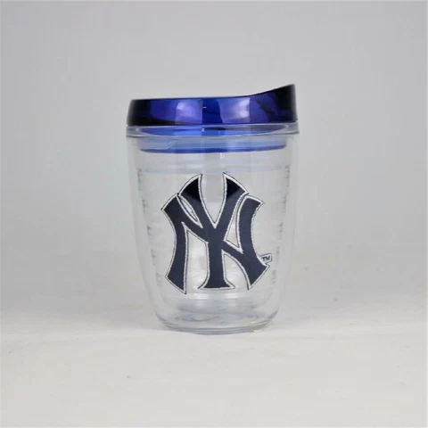 New York Yankees MLB Officially Licensed 12oz Logo Patch Tumbler w/Lid Cover