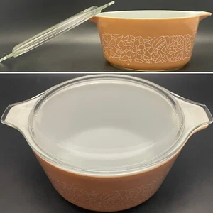 Pyrex Woodland 474 Covered Casserole Bowl 1978-1983 Made in USA 1.5 liter - Picture 1 of 15
