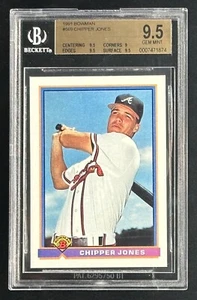 1991 Bowman #569 CHIPPER JONES BGS 9.5 - Atlanta Braves - RC - HOF - Picture 1 of 6