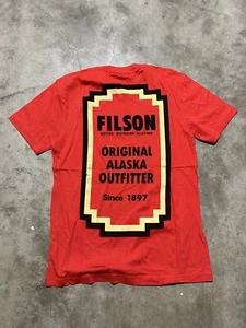 NWT Filson Lightweight Outfitter T Shirt Mens Red Black Graphic Mens - Picture 1 of 4
