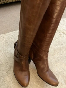 Russell & Bromley Leather Boots UK 5 Eur 38 Womens Pull on Brown Boots Pre-loved - Picture 1 of 14