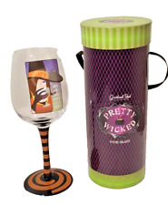 Halloween Witch Wine Glass Double Toil & Trouble Pretty Wicked Hocus Pocus Box
