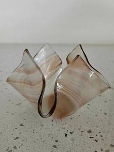 Fazzoletto Vintage Stile Murano Arte Vetro Pesca Beige Crema Girocollo Votivo - Foto 1 di 13