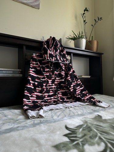 A BATHING APE (BAPE) Felpa con cappuccio e zip intera mimetica Bape Archive Stripe 1st