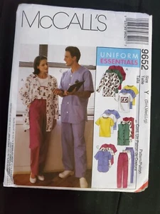 McCall's 9652 Misses Men's Shirt Vest Scrubs Sz S-LUncut Sewing Pattern - Picture 1 of 1