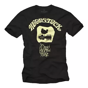 CAMISA DE HOMBRE COOL ROCK BAND CON GUITARRA WOODSTOCK - CAMISETA DE FESTIVAL DE MÚSICA DE MANGA CORTA - Imagen 1 de 1