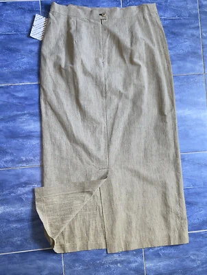 Nueva Falda Marina Rinaldi Mujer Lino Talla 21 12-14W Silenciosa Lujo Dinero Antiguo Nueva Foto 1 de 4