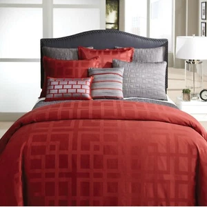 Veratex FRAMES City Collection 5P Queen Comforter Set Red - Picture 1 of 7