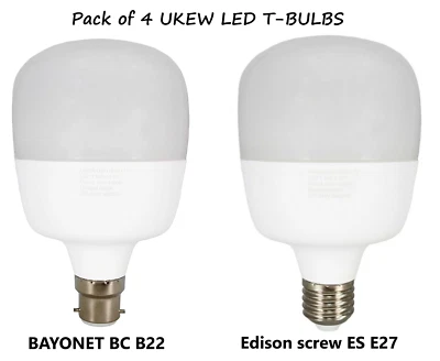 4 X 18W LED Light Bulb Bayonet BC B22 ES E27 Daylight 6500K T Shape Globe Lamp - Image 1 of 4