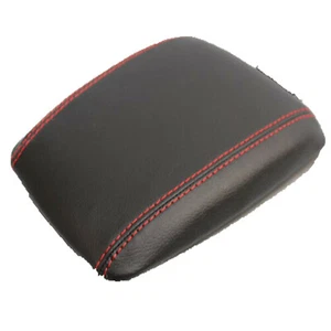 Fits 03-09 Kia Sorento Real Leather Center Console Armrest Cover Black Red Sttch - Bild 1 von 6