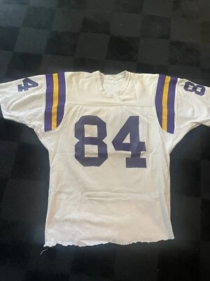 Camiseta deportiva usada/usada del juego Steve Craig Minnesota Vikings de mediados de los 70 Foto 1 de 4