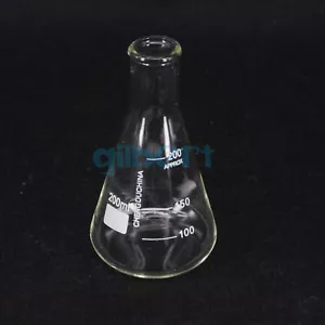 Laboratorio de frasco Erlenmeyer cónico de vidrio borosilicato 200 ml - Imagen 1 de 4