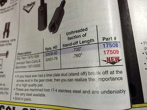 stainless steel ignition timing screws (.760) BT 70/99 sportster 71-03 32601-78 - Picture 1 of 2