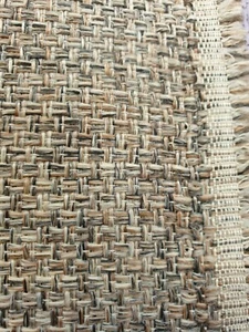 Tejido de lino tweed clour crema beige gris patrones tejido hierba diseño de alta calidad - Imagen 1 de 10
