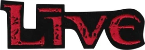 Patch - Live Logo Red Black Alternative Rock Grunge Music 5.375" Iron On #9406 - Picture 1 of 1
