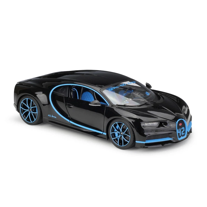 Bburago 1:18 Bugatti Chiron Black Diecast Model Racing Car Vehicle New in Box - Image 1 of 1