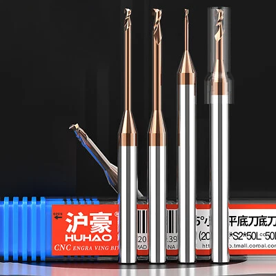 Carbide End Mill Deep Groove Router Bits micro dia 0.3mm-2mm CNC/Milling Machine - Image 1 of 4