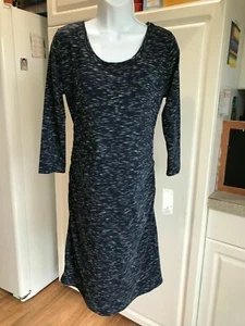 New Liz Lange Maternity Dresses Size Medium T-Shirt 3/4 Sleeve Blue+ Stretch - Picture 1 of 5