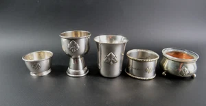 pequeña colección plateada con patrón de lirio, Dinamarca - Imagen 1 de 11