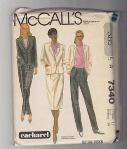 McCALLS pattern 7340 blazer skirt pant suit Sz 12 uncut unused - Picture 1 of 4